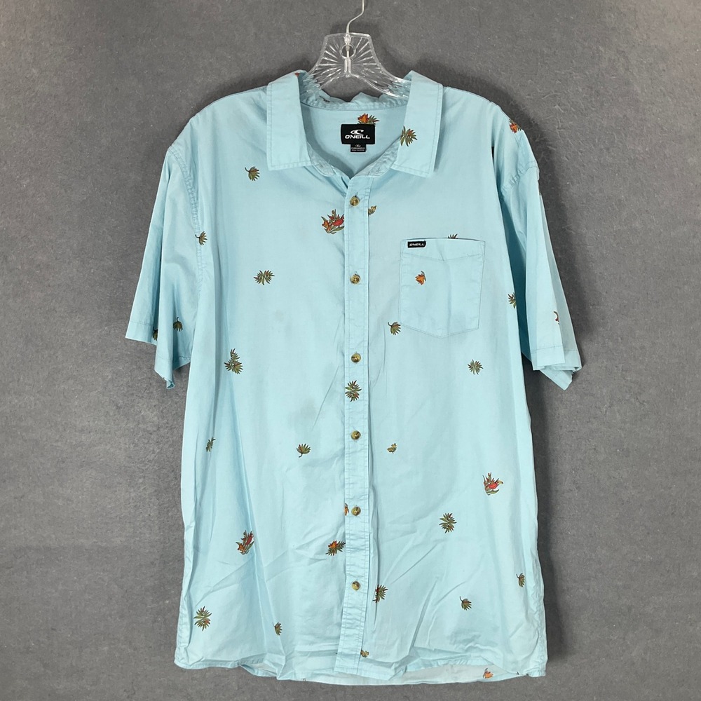 O'Neill Floral Print Button Down Short Sleeve‎ Casual Shirt XL Hawaiian Summer